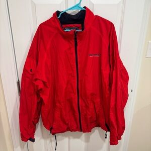 Vintage Polo Ralph Lauren Sport Red Navy Blue Full Zip Windbreaker Mens U.S. XXL
